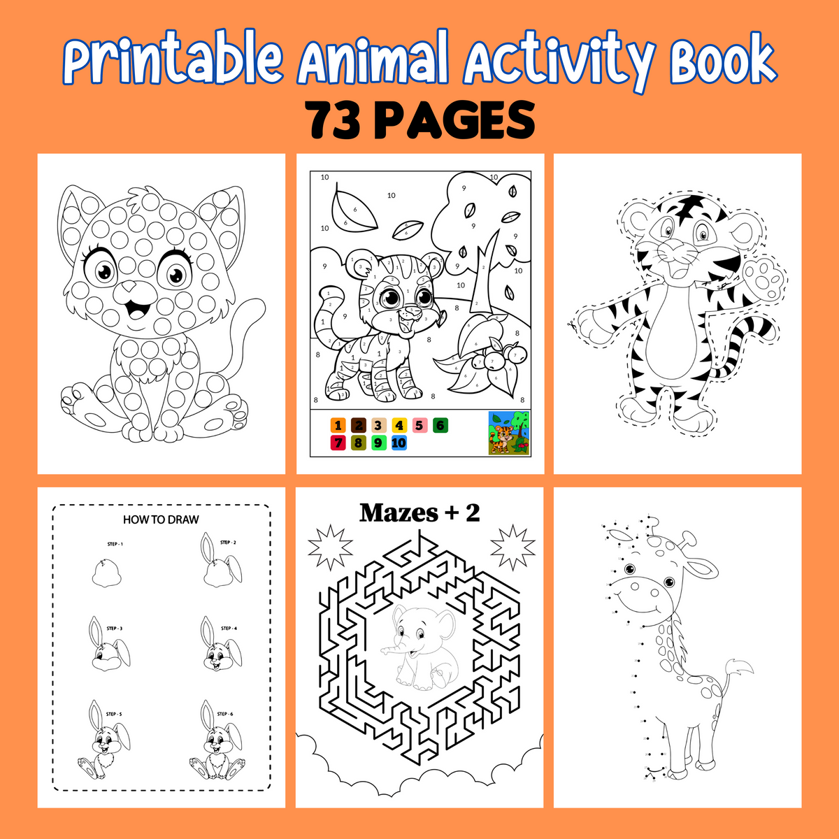 Low Poly Animals Coloring Set2 Nature Coloring Book Activities for