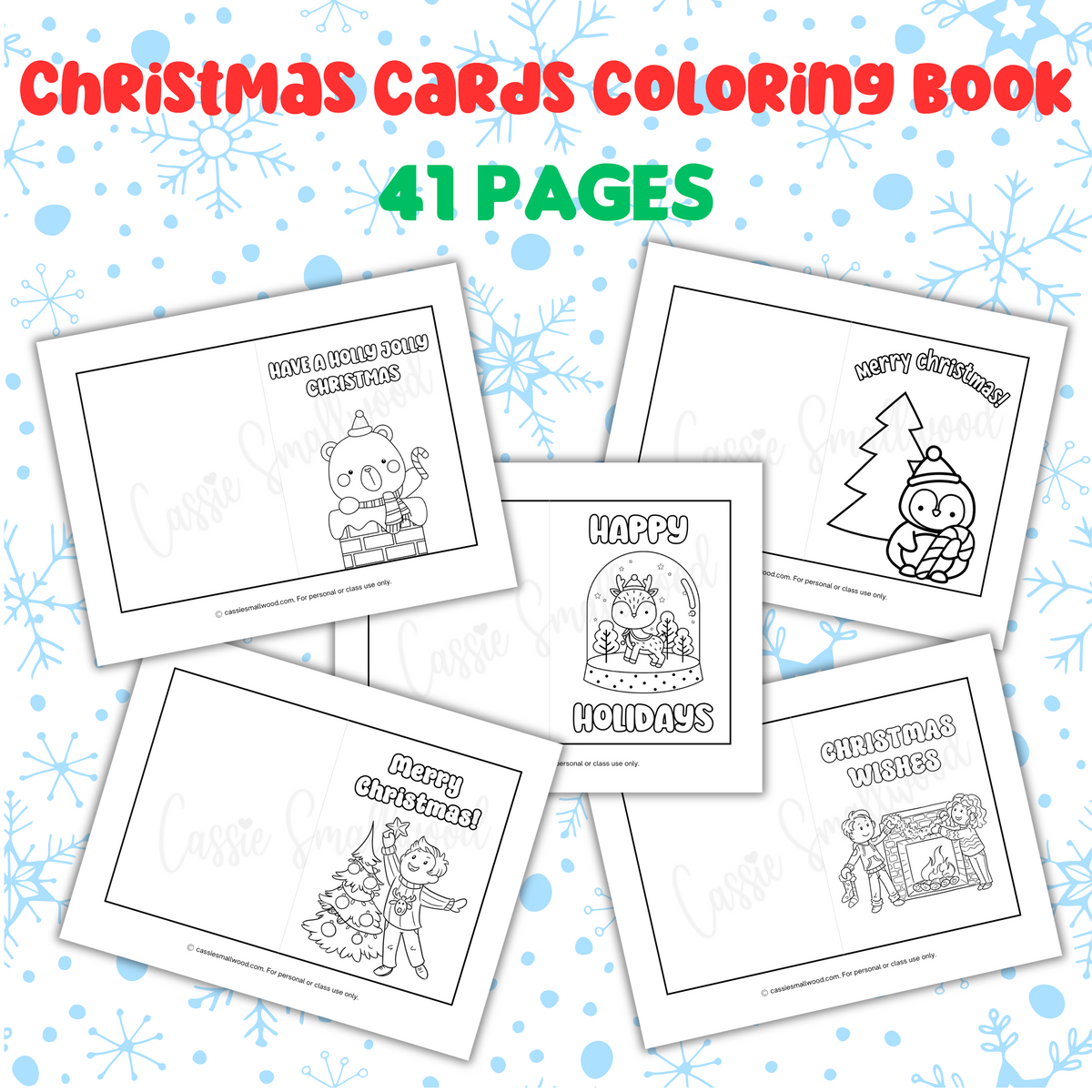 Christmas Coloring Cards Printable (41 Pages) – Cassie Smallwood christmas-coloring-cards-printable-41-pages-cassie-smallwood