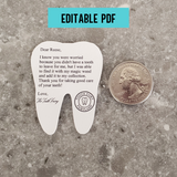 customizable swallowed tooth tooth fairy letter misplaced tooth