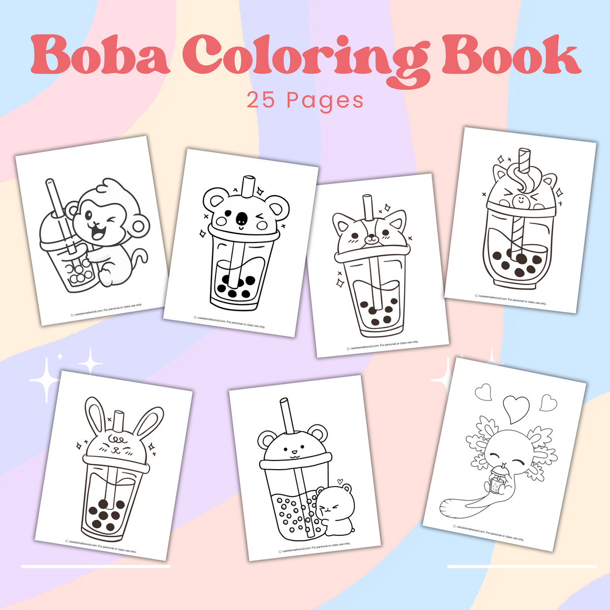 Printable Boba Coloring Book 25 Pages Cassie Smallwood 5199