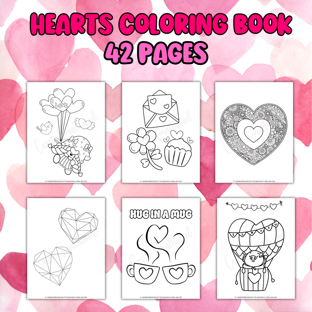 Printable Heart Coloring Book 42 Pages Cassie Smallwood printable-heart-coloring-book-42-pages-cassie-smallwood
