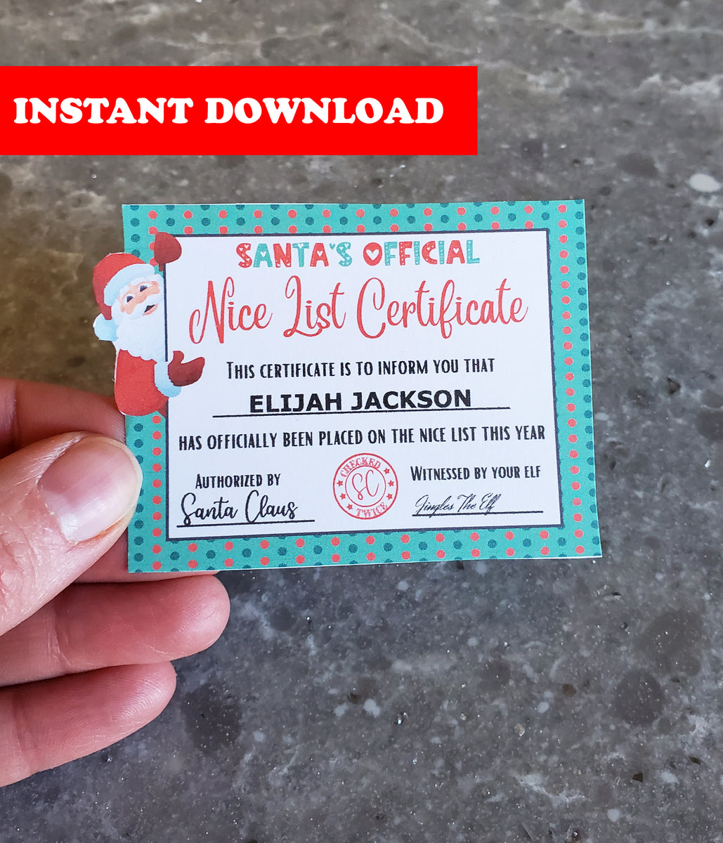 Mini Personalized Nice List Certificate Printable Cassie Smallwood Mini personalized nice list certificate printable cassie smallwood