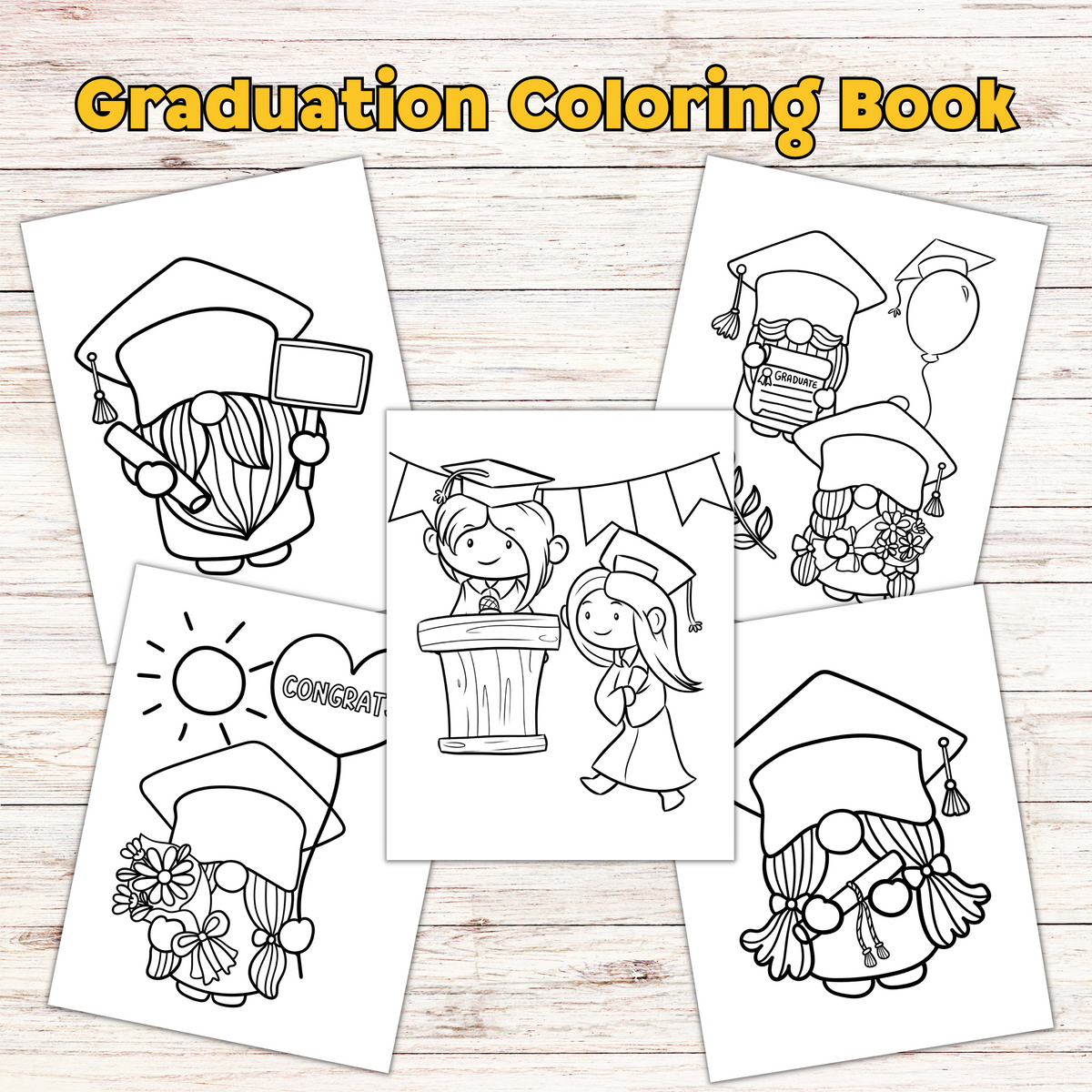 Printable Graduation Coloring Pages (17 Pages) – Cassie Smallwood