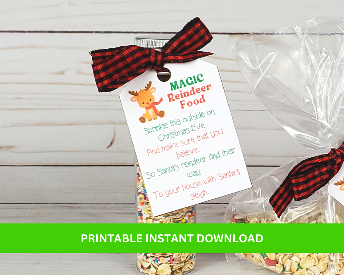 Magic Reindeer Dust: Reindeer Food Poem & Bag Tags for Christmas Eve