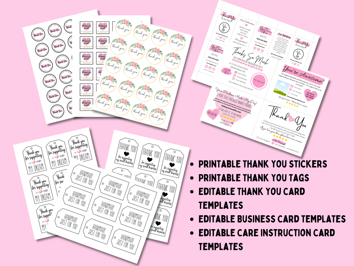 Perfectly Packaged Products Small Business Thank You Inserts Bundle