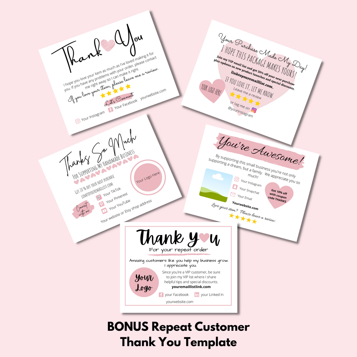 Dropship 50 Thank You Cards - Show Your Appreciation To Your Small