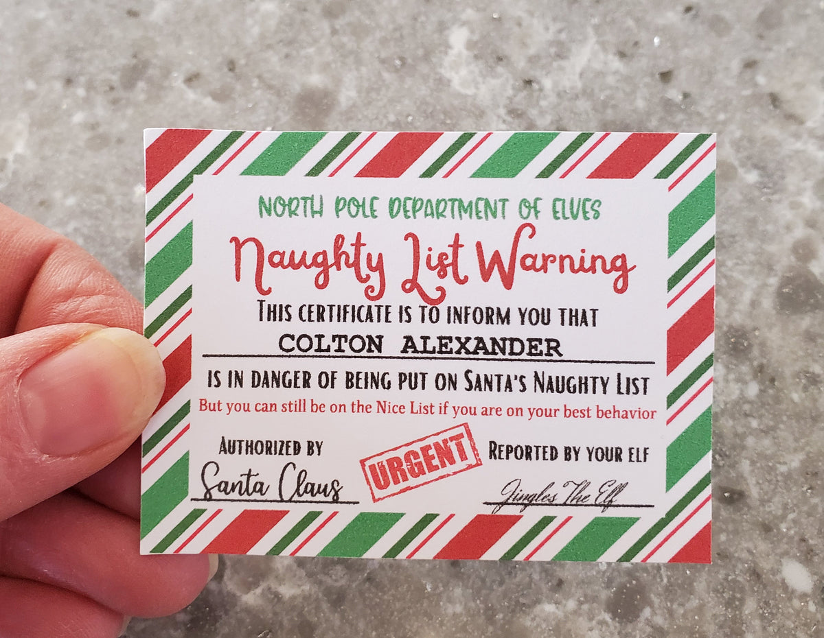 Mini Editable Elf Naughty List Warning Certificate – Cassie Smallwood for Elf On The Shelf Naughty Or Nice List Free Printable