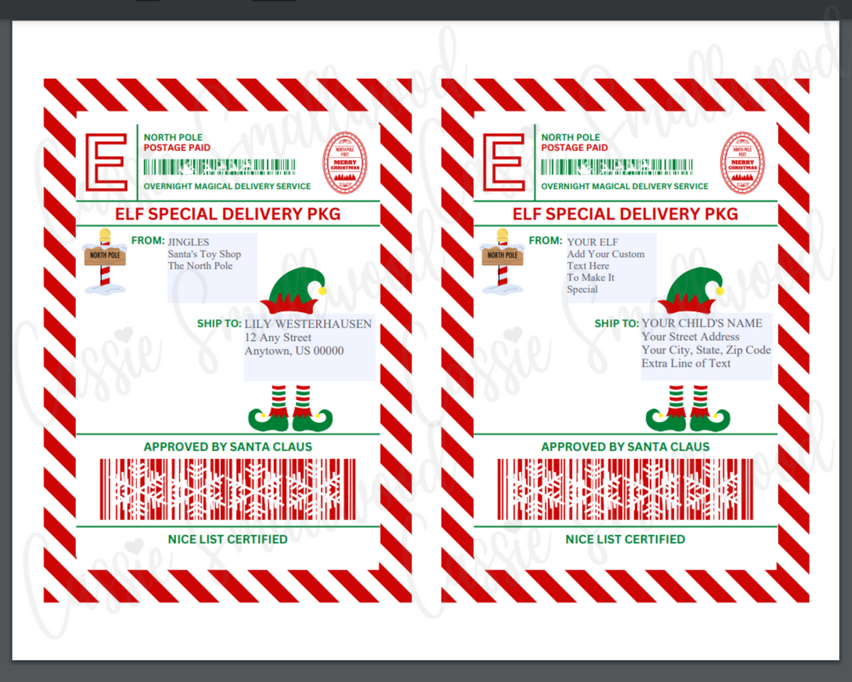 North Pole Overnight Delivery - Christmas Gift Stickers PNG - So