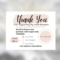 Thank you for supporting my small business card printable template editable customizable