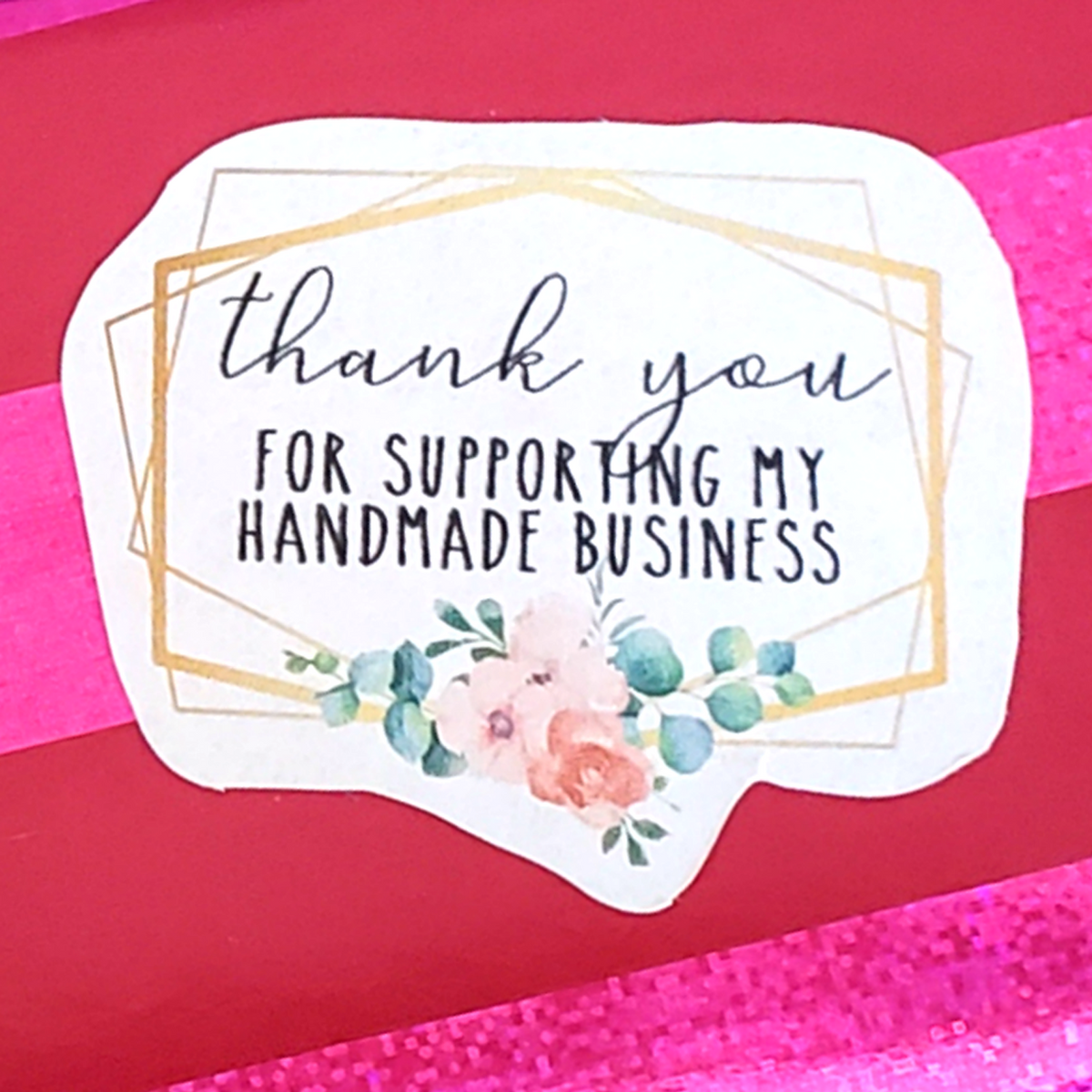 Printable Pink Floral Handmade Business Thank You Stickers – Cassie  Smallwood