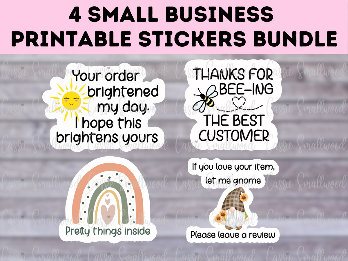 Small Business Sticker Bundle, Printable Stickers for Packaging By AB  Digital Design