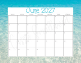 12 month printable calendar 2027 June