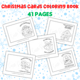 printable Christmas cards to color for kids Christmas card coloring pages pdf foldable coloring Christmas cards