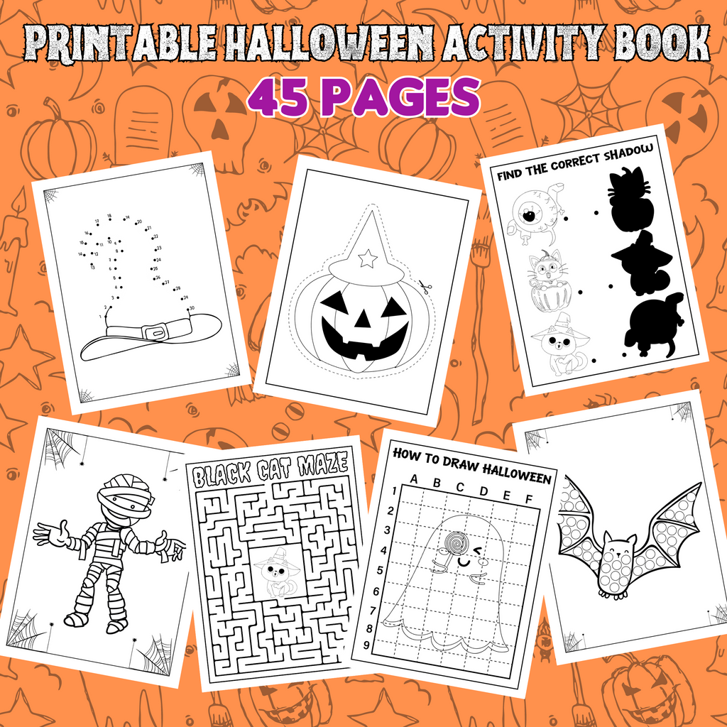 Printable Halloween Activity Book For Kids (45 Pages) – Cassie Smallwood