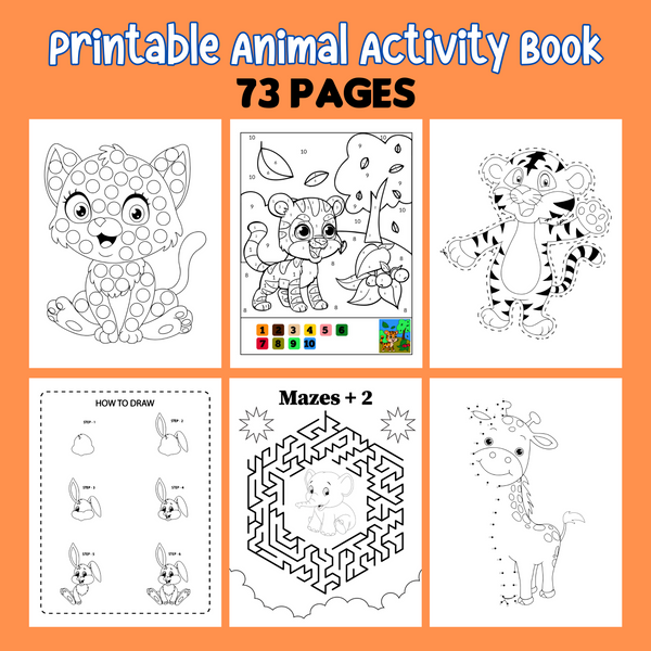Activity Books for Kids Ages 4-8: Toddlers Animals Coloring, A Fun Kid  Workbook Game For Learning, Coloring, Dot To Dot, Mazes (Paperback)