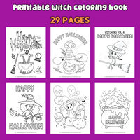 witch coloring book for kids printable witch coloring pages Halloween pictures to color