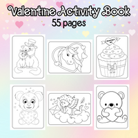 Printable Valentine activity book, printable Valentine's day coloring pages for kids