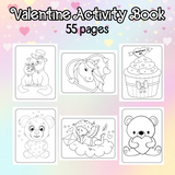 Printable Valentine activity book, printable Valentine's day coloring pages for kids