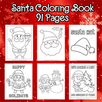 printable Santa coloring pages, printable Christmas coloring book