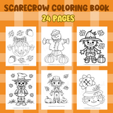 printable scarecrow coloring book, scarecrow coloring pages to print, fall coloring book, autumn coloring pages