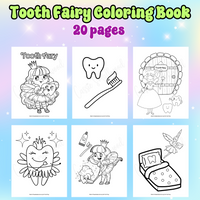 Tooth Fairy coloring book printable, Tooth fairy gift idea last minute