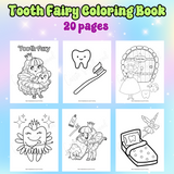 Tooth Fairy coloring book printable, Tooth fairy gift idea last minute
