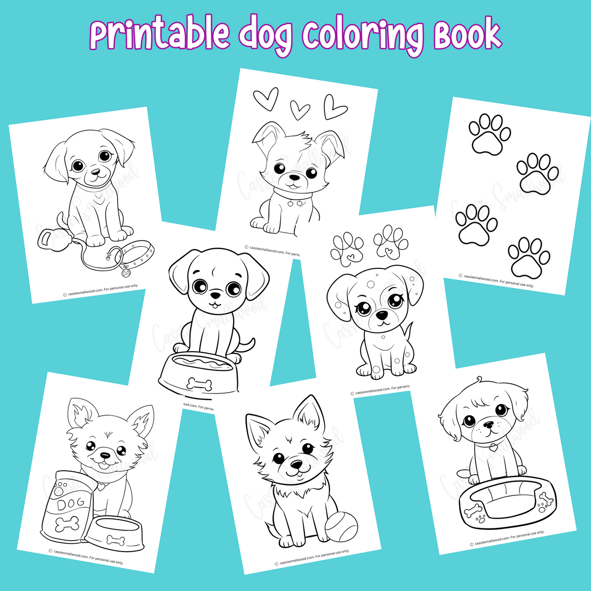Printable Dog Coloring Book (40 Pages) – Cassie Smallwood