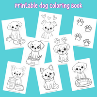 Printable Dog Coloring Book (40 Pages)