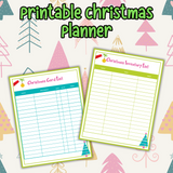 printable Christmas planner, Christmas card list, Christmas inventory list printable