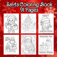 digital download Santa coloring pages Christmas coloring book for kids to print out