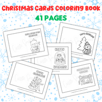 Christmas card coloring pages printable pdf Christmas cards to color for children