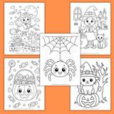 CUTE Halloween Coloring Book Printable PDF (30 Pages)