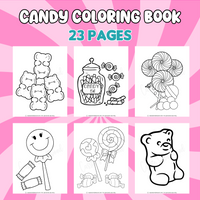 printable candy coloring book, gummy bear coloring pages, lollipop coloring sheets candy jar picture to color