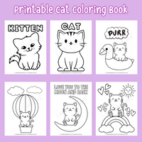 printable cat coloring book, kitten coloring pages, cat coloring pages pdf, kitty coloring sheets