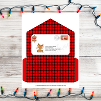 Printable editable Santa letter envelope Foldable paper Santa envelope Official North Pole mail envelope