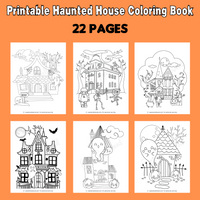 Printable Halloween house coloring pages, Halloween coloring book for kids
