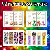 Color bookmarks to print, fall bookmarks with cats, dinosaur bookmarks printable, animal print bookmarks, animals bookmarks