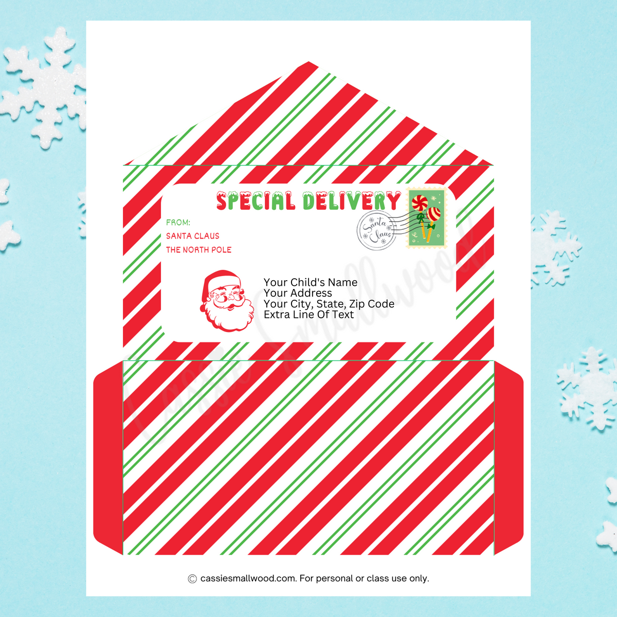 Editable Letter From Santa Envelope Template – Cassie Smallwood