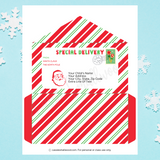 printable letter from Santa envelope template editable Santa envelope North Pole envelope customized