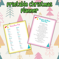 Christmas cleaning list printable, Christmas and winter bucket list printable Christmas planner