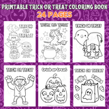 trick or treat coloring book halloween coloring pages printable pdf mummy coloring page witch coloring sheet Halloween gnome coloring page Frankenstein coloring sheet jack o lantern coloring page Halloween candy coloring sheet trick or treat bag coloring page