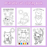 printable cat coloring book, kitten coloring pages, kitty pictures to color