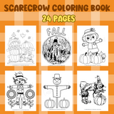 fall coloring book printable pdf, scarecrow coloring pages for kids, autumn coloring sheets, scarecrow pictures to color