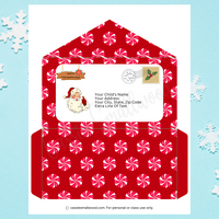 Paper foldable Santa envelope editable North Pole envelope customized DIY Letter From Santa Claus envelope personalized