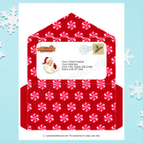 Paper foldable Santa envelope editable North Pole envelope customized DIY Letter From Santa Claus envelope personalized