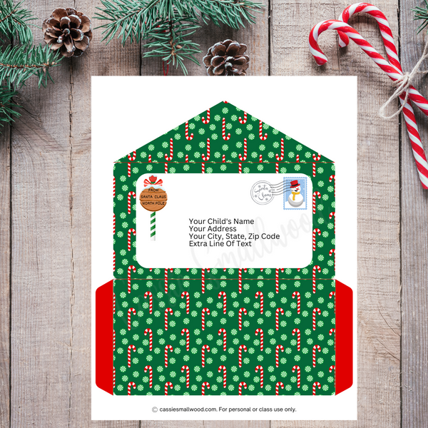 Editable Santa Letter Envelope Template Cassie Smallwood