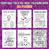 trick or treat coloring pages Halloween coloring book Halloween cat coloring page trunk or treat coloring sheet