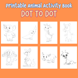 animal coloring book, animal activity book, animal dot to dot printable