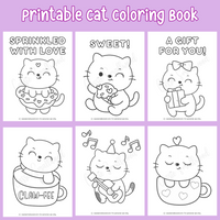 printable kitten coloring book, cat coloring pages, kitty coloring pictures