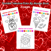 Valentines color by number printables for kids, Valentine's Day worksheets